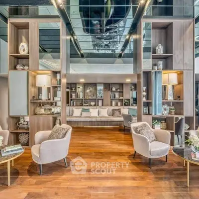 Luxurious modern living room with elegant decor and stylish furniture