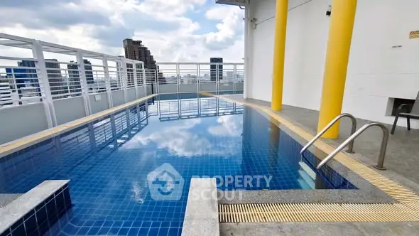 Stunning rooftop pool with city views and modern design.