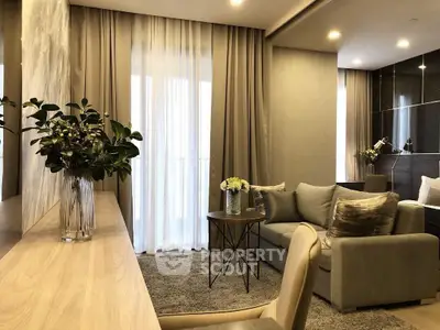 Luxurious modern living room with elegant decor and natural light