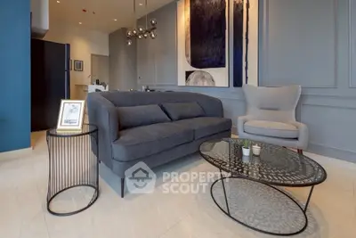 Modern living room with stylish furniture and elegant decor in a contemporary apartment.