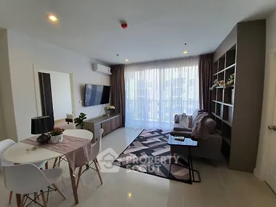 Modern living room with stylish decor and natural light