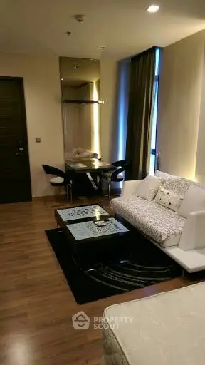 Modern living room with stylish furniture and elegant decor