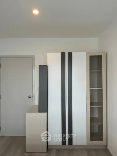 Modern minimalist storage unit in a contemporary apartment interior