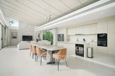 Luxurious open-plan kitchen and living area with modern design and ample natural light.