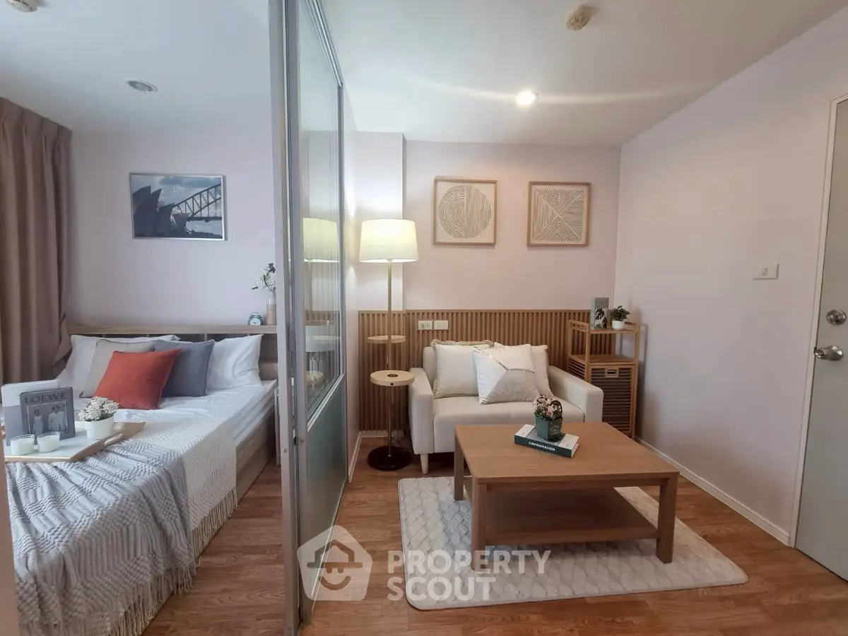 Cozy studio apartment with modern decor and natural light