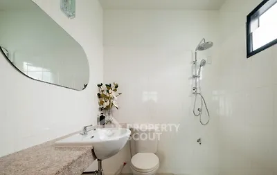 Modern bathroom with sleek fixtures and elegant design