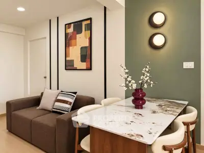 Stylish modern living room with elegant decor and cozy seating area, perfect for relaxation and entertaining.