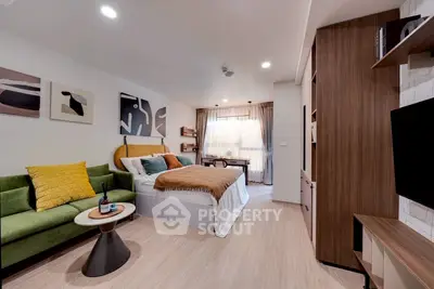 Modern studio apartment with stylish decor and cozy ambiance