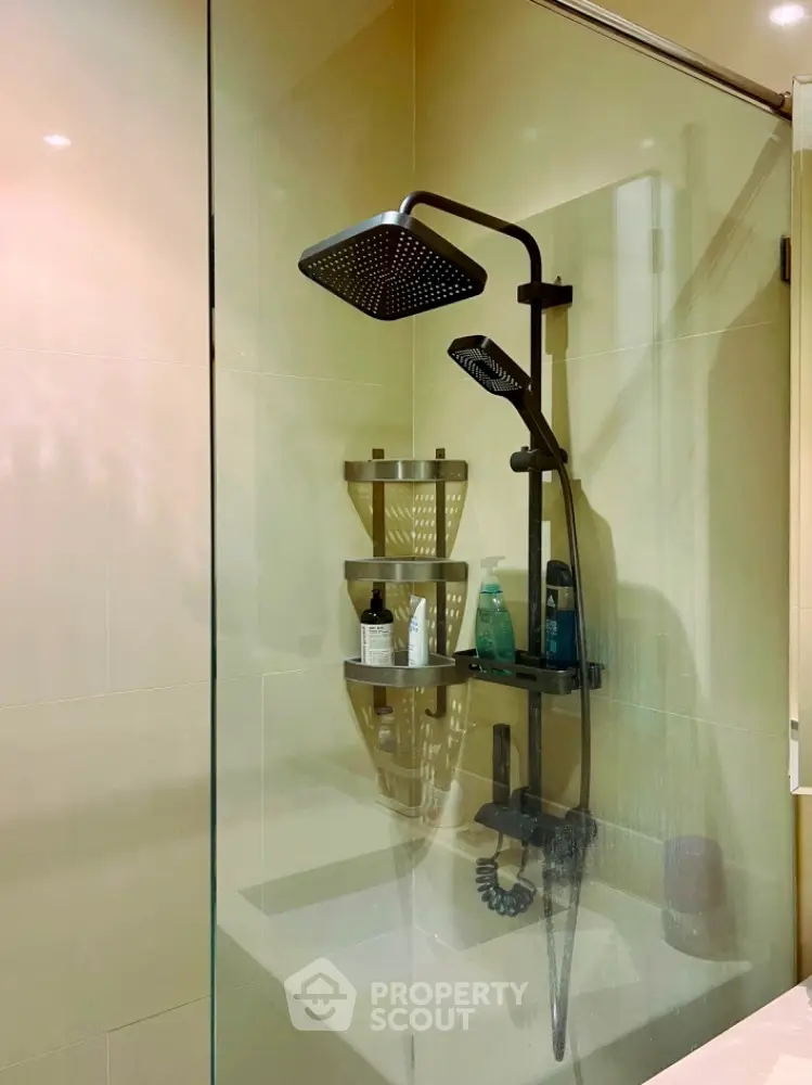 Modern bathroom with sleek shower design and glass enclosure