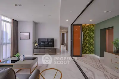 Spacious modern living room with elegant decor and natural light