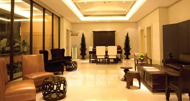 Luxurious living room with elegant seating and ambient lighting