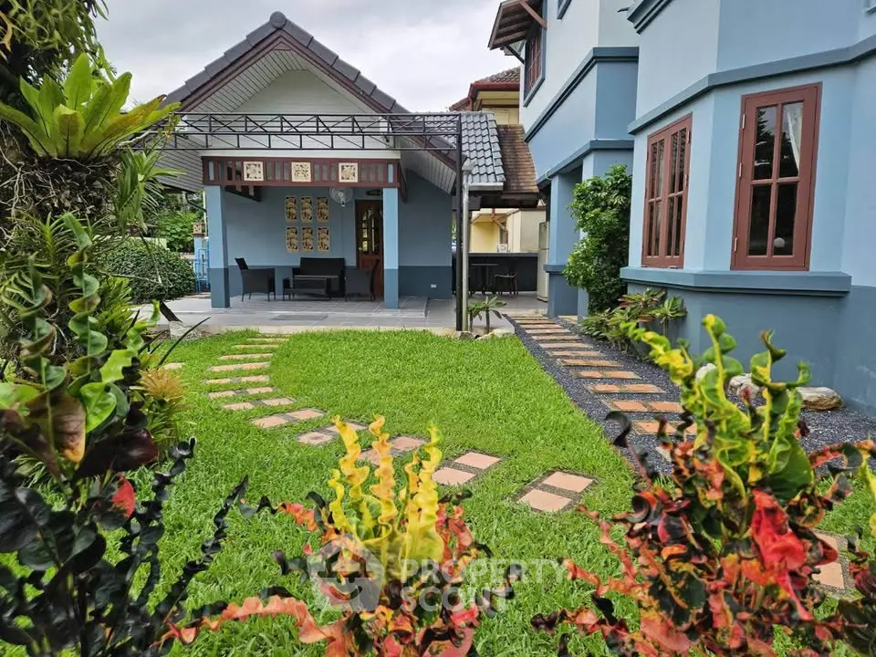 Charming suburban home with lush garden and inviting entrance