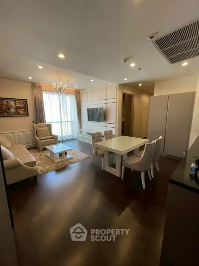 Elegant living room with modern furniture and natural light