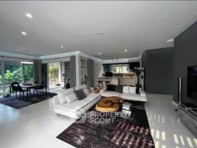 Spacious modern living room with open layout and stylish decor