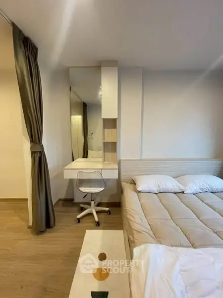 Modern bedroom with elegant decor and cozy ambiance