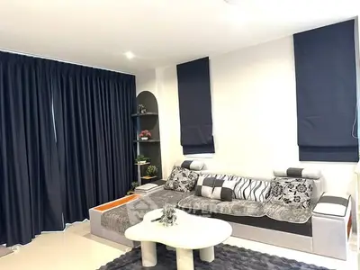 Modern living room with stylish sofa and elegant decor