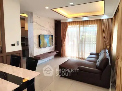 Luxurious living room with modern decor and large sectional sofa