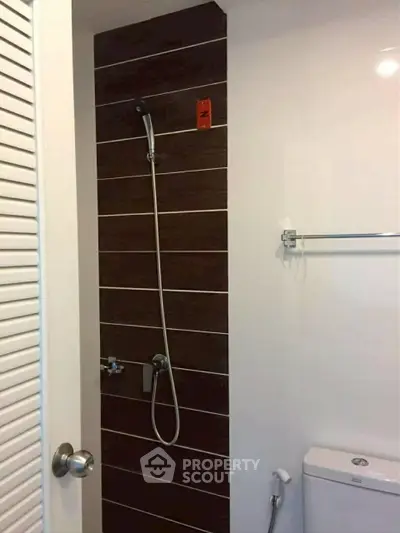 Modern bathroom with sleek shower and minimalist design