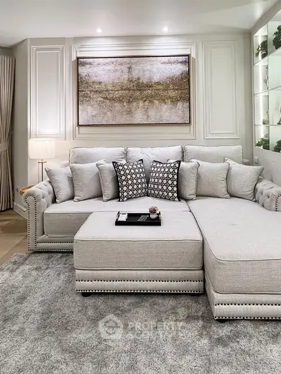Luxurious living room with elegant sofa and stylish decor