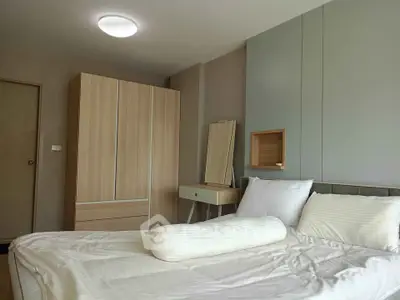 Modern bedroom with stylish furniture and cozy ambiance