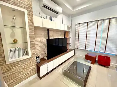 Stylish modern living room with sleek furniture and elegant decor
