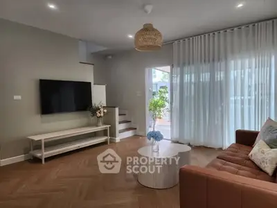 Modern living room with stylish decor and natural light