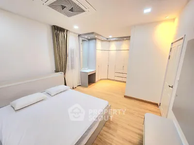 Spacious modern bedroom with elegant design and ample storage space