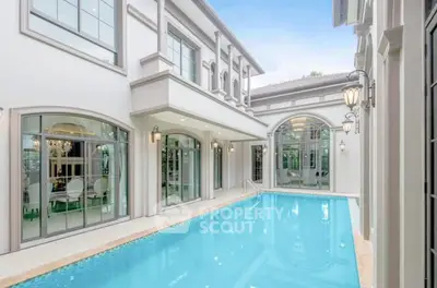 Luxurious home with elegant architecture and private swimming pool, perfect for upscale living.