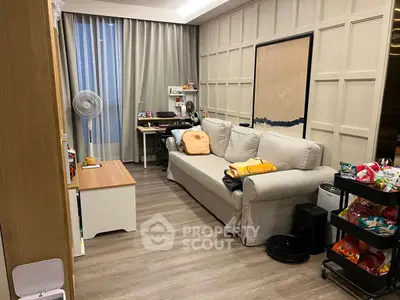 Cozy living room with modern decor and comfortable seating