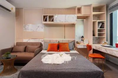 Modern studio apartment with stylish decor and cozy furnishings