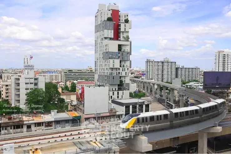 Stunning urban view with modern architecture and transportation hub