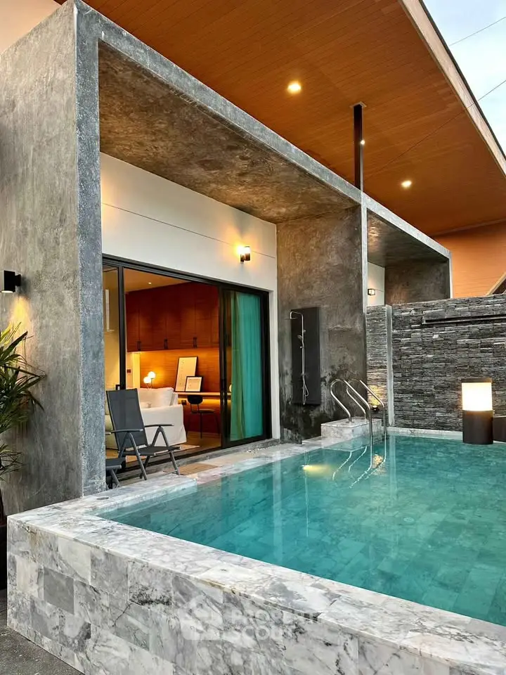 Luxurious modern villa with private pool and elegant outdoor design