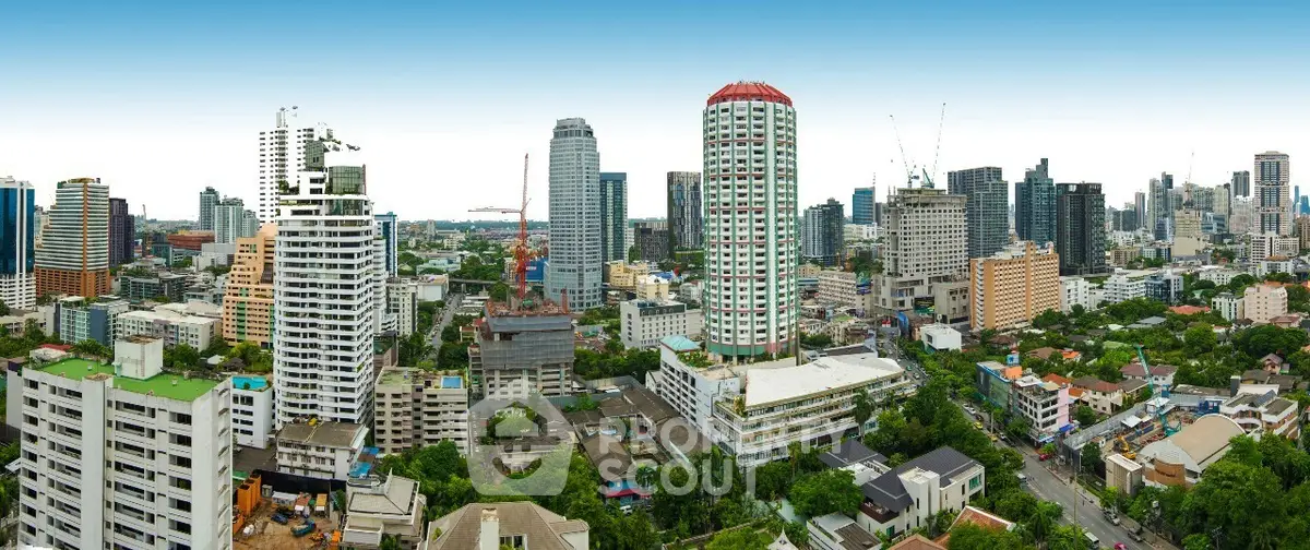 Stunning panoramic cityscape showcasing modern skyscrapers and urban development.