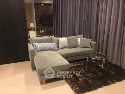 Stylish modern living room with plush sofa and elegant decor