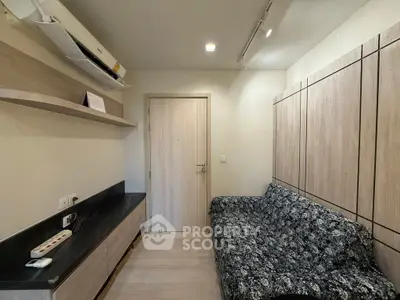 Cozy living room with modern decor and stylish sofa