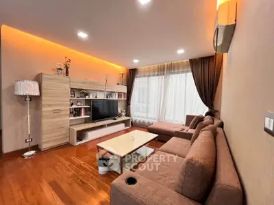 Stylish living room with modern furniture and ambient lighting