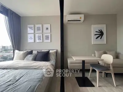 Modern studio apartment with stylish decor and natural light