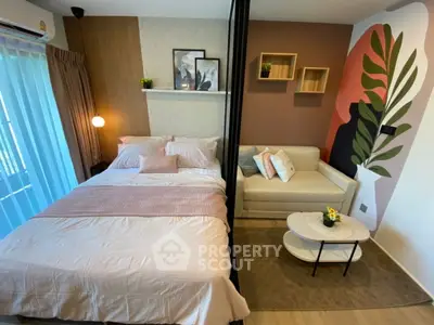 Modern studio apartment with stylish decor and cozy living area