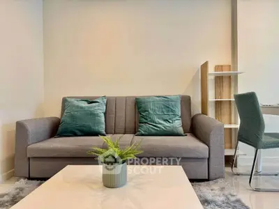 Modern living room with stylish sofa and elegant decor