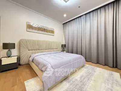 Elegant bedroom with modern decor and cozy ambiance