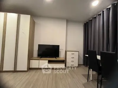 Modern living room with sleek furniture and stylish decor