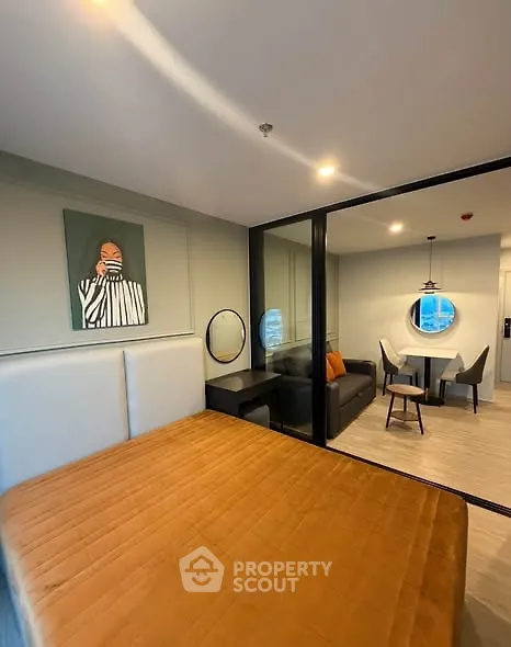 Modern studio apartment with stylish decor and open layout