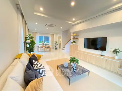 Spacious modern living room with stylish decor and open layout