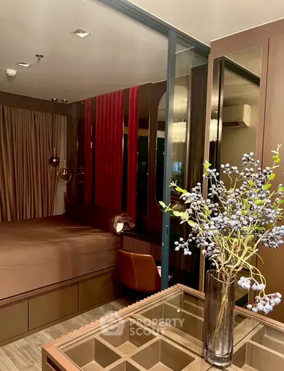 Luxurious bedroom with elegant decor and modern furnishings