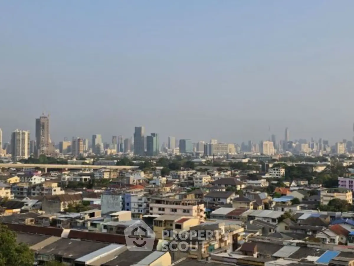 Stunning cityscape view showcasing urban skyline and residential area