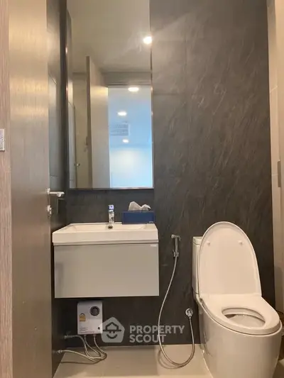 Modern bathroom with sleek design and contemporary fixtures