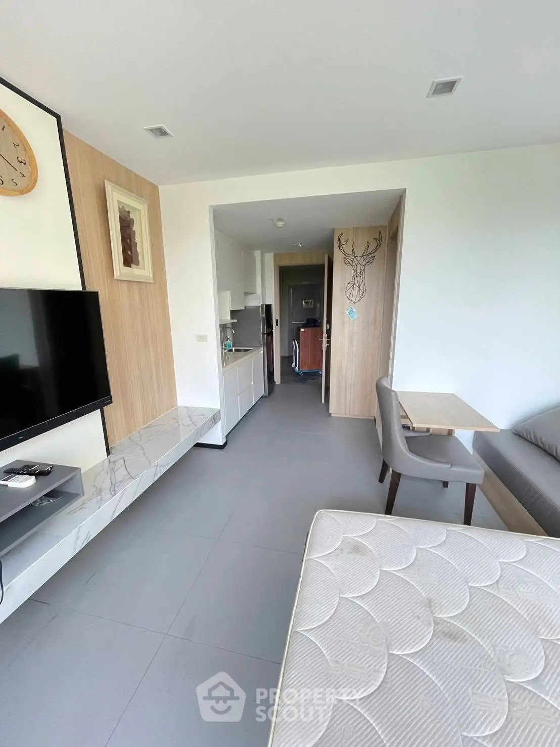 Modern studio apartment with open layout and stylish decor