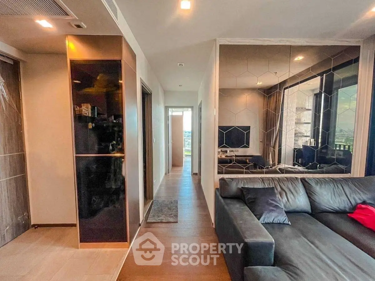 Modern living room with sleek design and comfortable seating