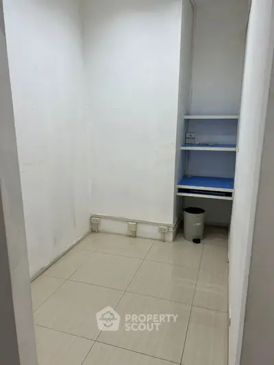 Compact study room with built-in desk and minimalist design