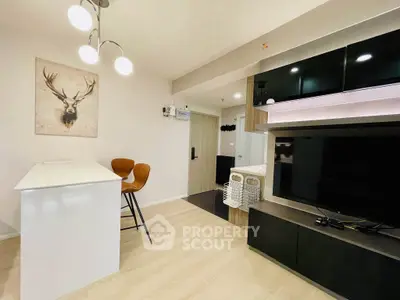 Modern living room with stylish decor and open layout
